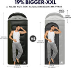 0 Degree XXL Winter Sleeping Bags for Adults Cold Weather,Camping Sleeping Bag for Kids with Compression Sack,4 Season Camping