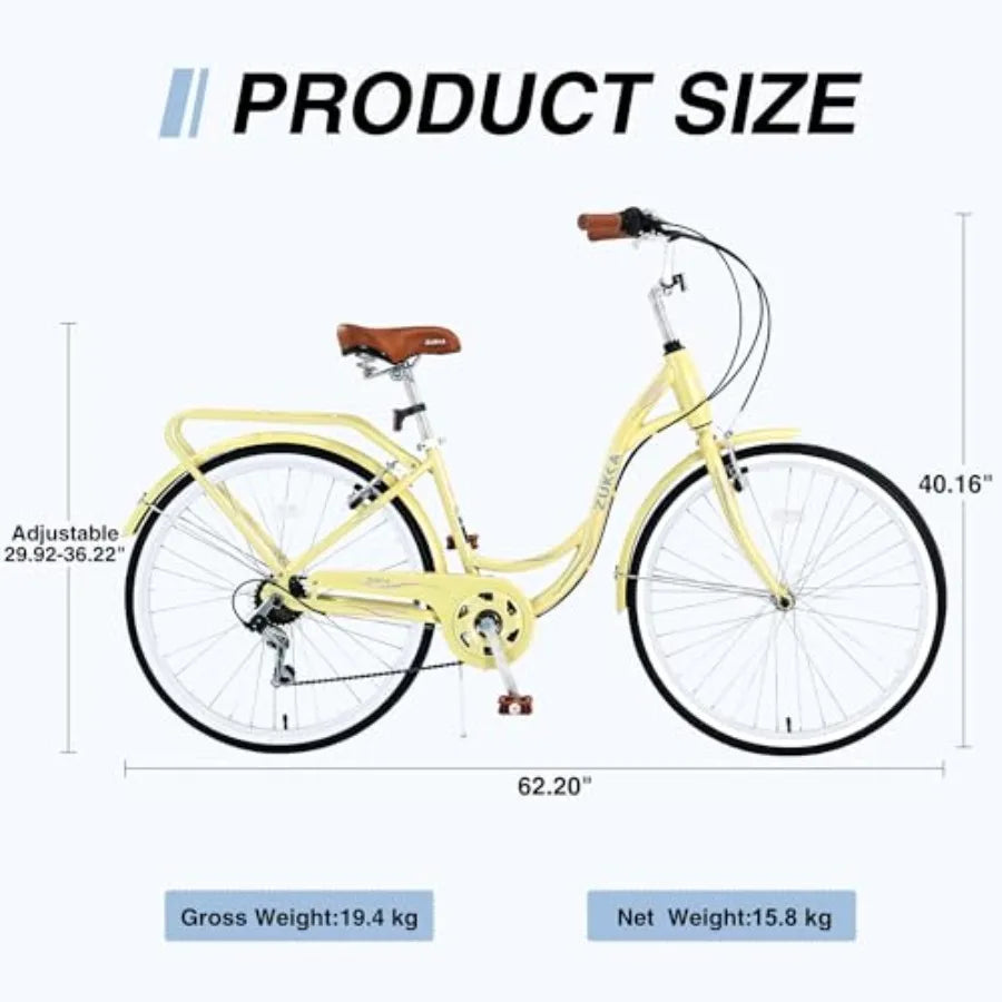 24/26 Inch Cruiser Bicycle with 7 Speed , for Women 24/26 Woman's Bike