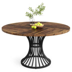 Tribesigns Round Dining Table for 4-6 People, 
47-Inch Farmhouse Dinning  Industrial Dinner Table