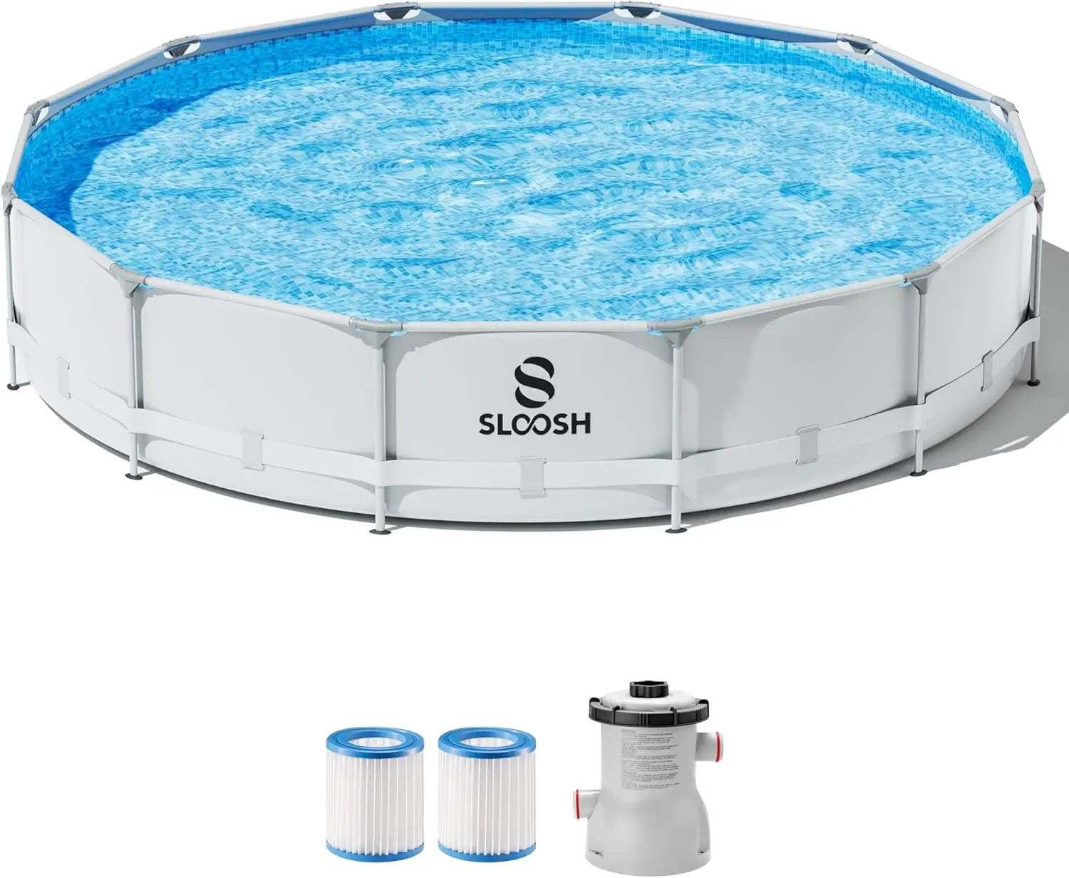 JOYFY Round Above Ground Pool 12ft/10ft/15ft Outdoor Round Frame 
 Set for Kids Adults with Filter Pump