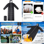 Adult Sleeping Bag with Sleeves and Hood, 74-Inch Long, 0
 Degree Cold Weather Insulated Sleeping Bag for Extreme Cold Weather