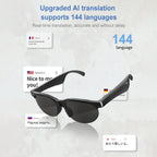AI Intelligent Translation Glasses Bluetooth-Compatible 5.4 Smart Glasses Support 144 Languages Music Sunglasses for Men & Women