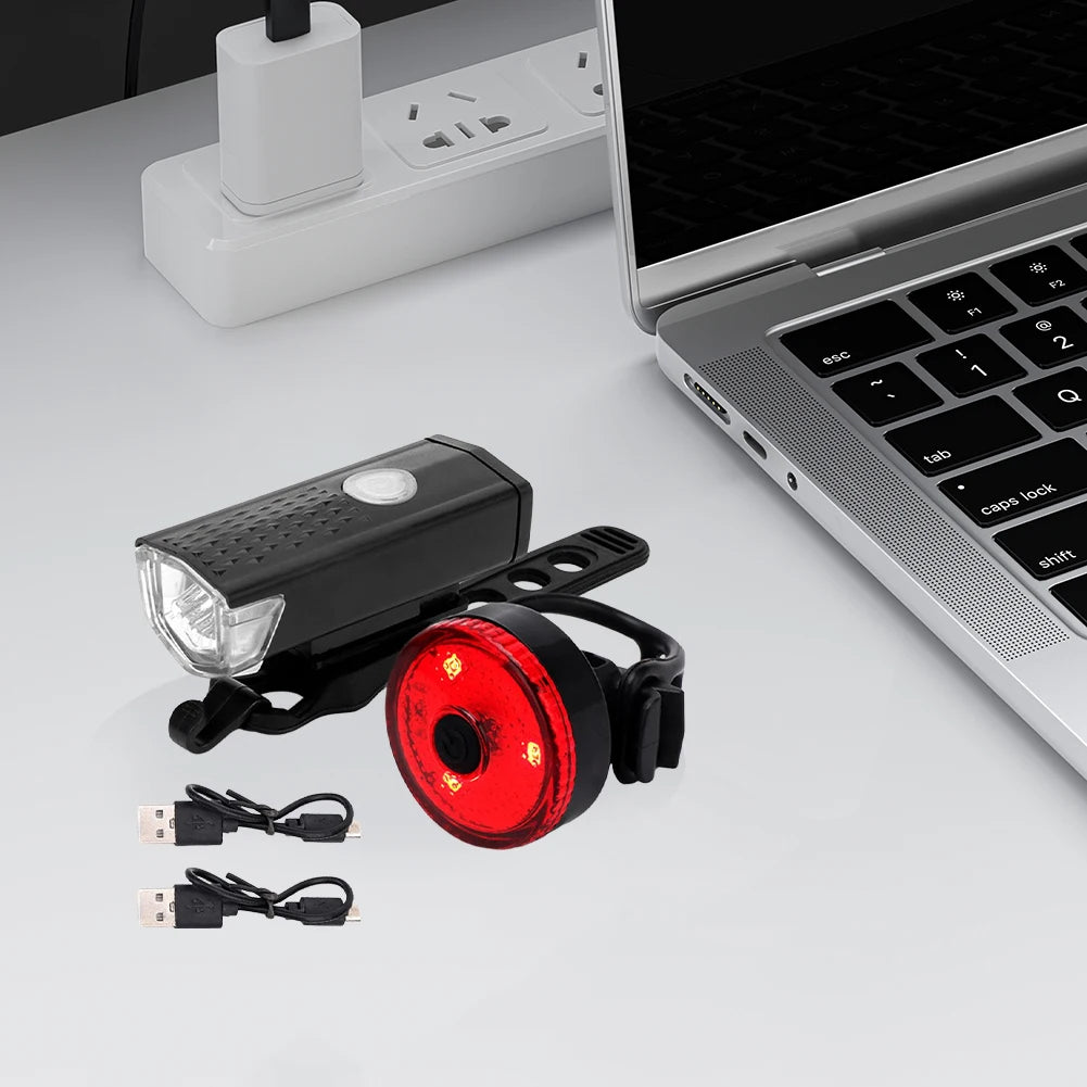 Bike Tail & Headlight           Rear Light Rechargeable 
Front Light 3 Modes           LED Riding Warning Light for Outdoor Cycling