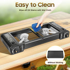 Butane Gas Camping Stove 
Dual Burner Portable Outdoor Grill for Picnic Hiking Trekkin