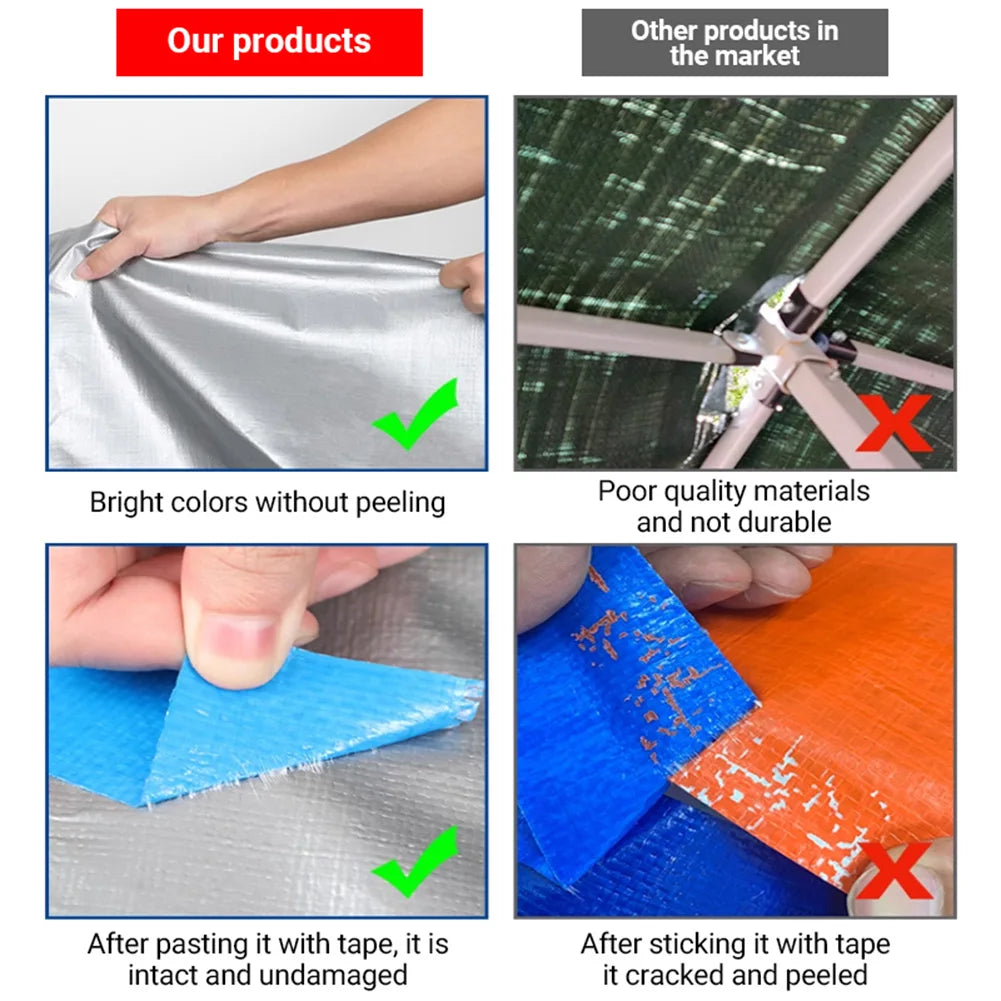 Multi Purpose Tarp Cover Waterproof Tarpaulin Sunscreen Multipurpose Protective Cover 6x10/10x13/13x16 Feet Heavy Duty Tarp