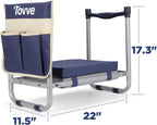 Foldable Garden Kneeler Seat with Detachable Pad, 
Portable Bench Chair and Tool Bag for Gardening Gifts