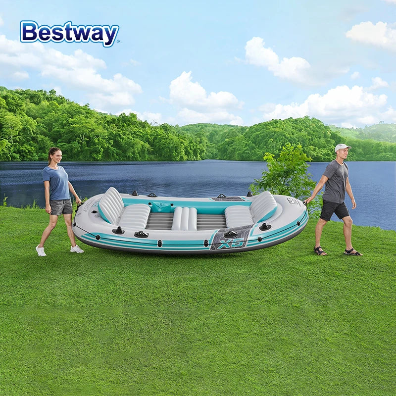 Bestway 65159 5 Person Inflatable Kayak - 
Durable PVC Material, Large Adventure Boat, Kit Format, Highly Buoyant and Stable