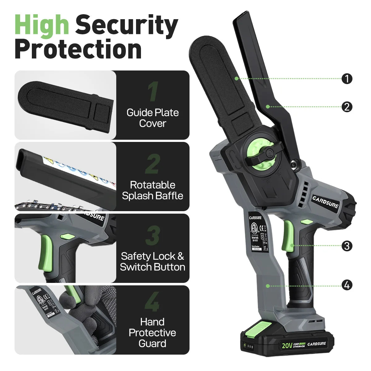 6-Inch Mini Chainsaw Powerful 
Cordless ---Rechargeable,,    Handheld Small Electric Saw 
Pruning Garden Tool ,  Tree Wood Cutting Power Tool