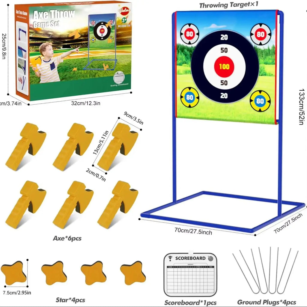 VATOS Axe Star Throwing Game Set .  
Toy For Kids Target Fun Indoor Outdoor Sport.   Party ,Play ,Game B,rthday Gift for Boys Girls