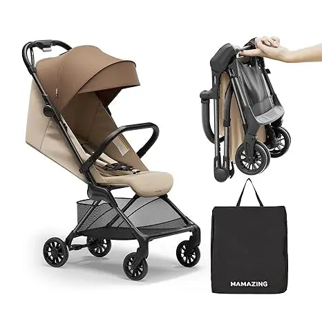 MAMAZING Ultra Air X Lightweight Travel Stroller 
9.9lbs Carbon Fiber with UPF50+ Waterproof Fabric (BROWN)