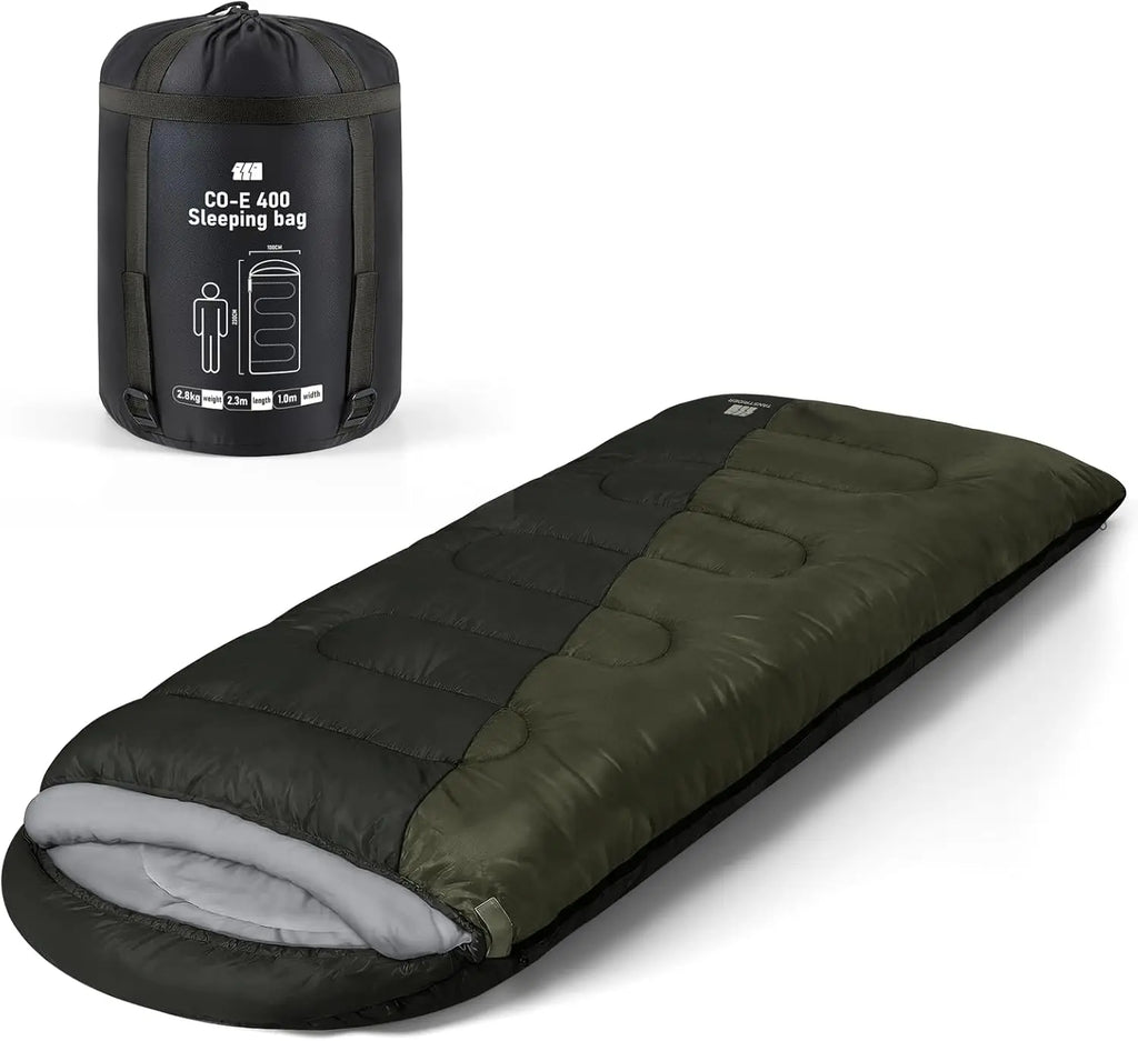 0 Degree XXL Winter Sleeping Bags for Adults Cold Weather,Camping Sleeping Bag for Kids with Compression Sack,4 Season Camping