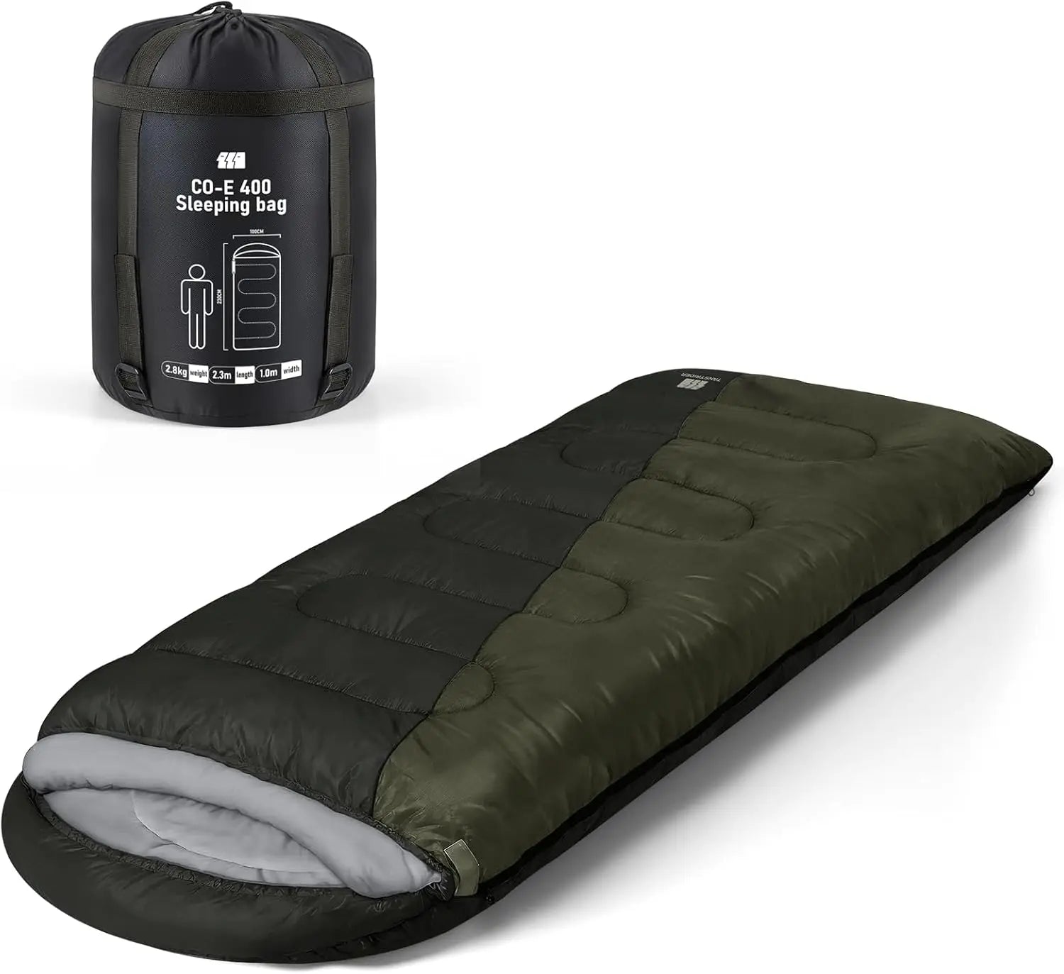 0 Degree XXL Winter Sleeping Bags for Adults Cold Weather,Camping Sleeping Bag for Kids with Compression Sack,4 Season Camping
