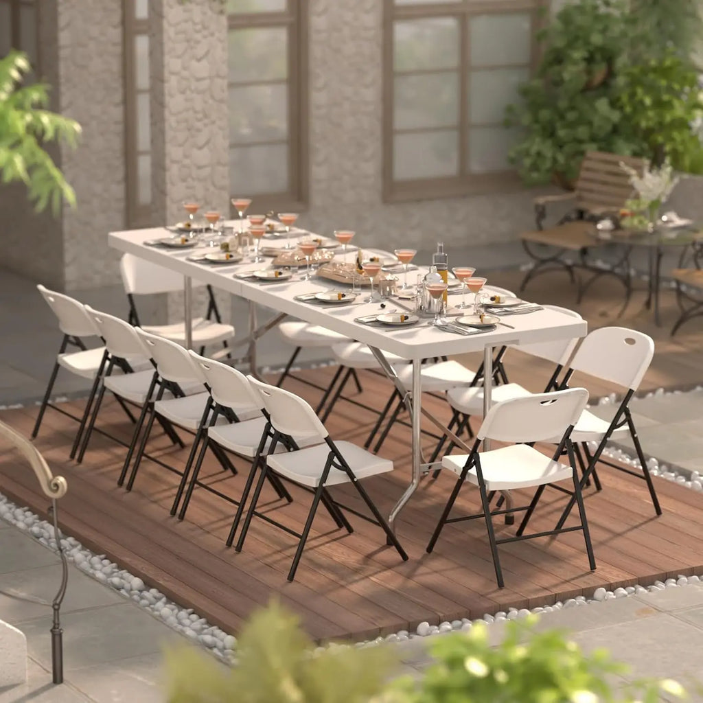 350 Weight Limit,  Heavy Duty, " Plastic " Folding Chair 
with Reinfoced Steel Frame for Indoor and Outdoor,