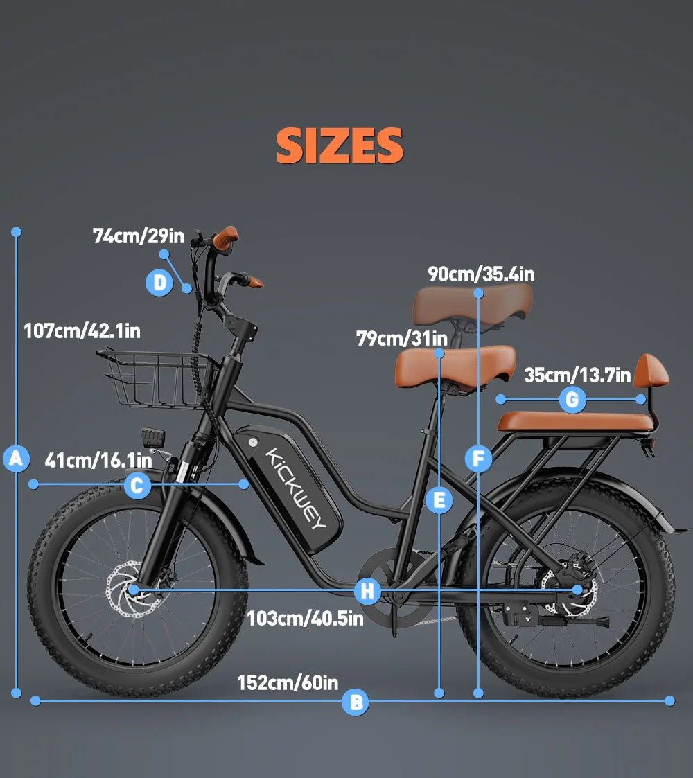 Kickwey LD20 Adult Electric Bike 1500w 32MPH 
48V20ah Mountain  20 Inch Fat Tire