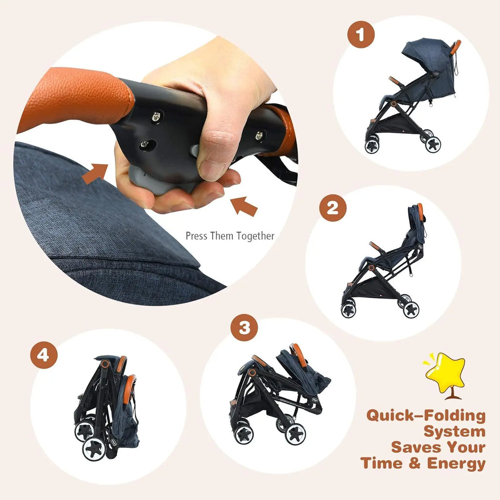 Lightweight Baby ,infant toddler Stroller, 
Compact Travel for Airplane,
 w/ 5-Point Harness, Adjustable Backrest
