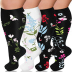 4 Pairs --Plus Size,    Compression Socks For Men And Women - 
Support Knee-High Socks, Ideal for Running, Cycling, Travel, and Soccer