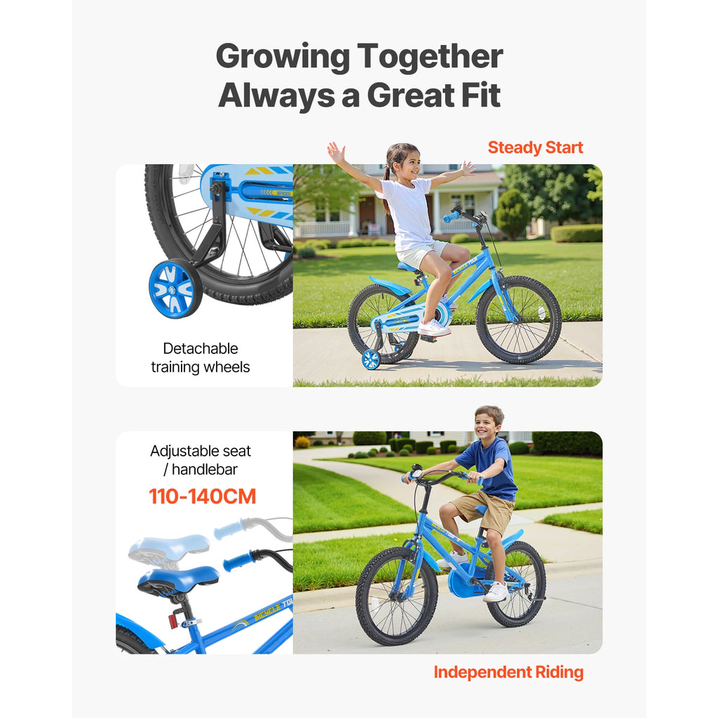 SucceBuy 14/16/18in Kids Bike BMX Style Children 
Bicycle with Training Wheels Toddler Bike for Boys & Girls Learning to Ride