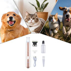 Portable Dog Paw Trimmer with Led Light Rechargeable Cordless Nail Grinder 
Shaver for Cats dogs Other Pets Nail Grooming Tools