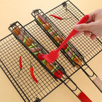 Barbecue Grill Stainless Steel Non-Stick Grill Basket with Handle 
BBQ, Roast Rack for Home Outdoor Picnic Kitchen Dining Tools