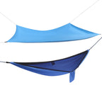 Blue Camping Hammock w/h Rain Fly Tarp Mosquito Net Tent Hammock for Backpacking and Travel