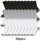 6/10/30Pairs of High-Quality Soft and Comfortable Men's Running , Basketball socks