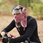 Lei Feng Hat Men's Windproof Hunter Hat For Men Winter Warm Trapper Hat With Goggles Earmuffs Face Cover For Cycling Skiing
