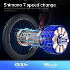 EKX X21 Max Electric cycle
3000W Brushless Gearless Motors
 60V30AH Lithium Battery Speed 85Kmh Adult Off Road Ebike
