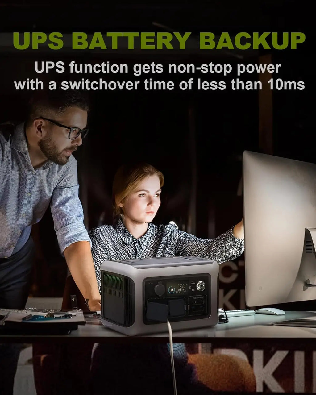 ALLPOWERS Portable  R600, 
299Wh LiFeP04 Battery with 2x 600W (1200W Surge)
 AC Outlets for Outdoor Camping RV Home