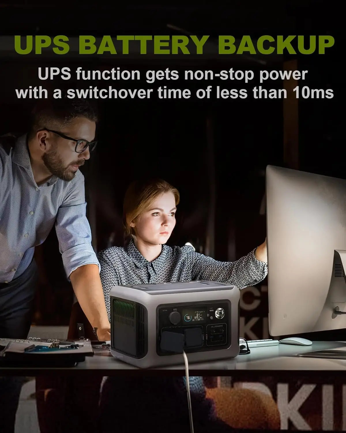 ALLPOWERS Portable  R600, 
299Wh LiFeP04 Battery with 2x 600W (1200W Surge)
 AC Outlets for Outdoor Camping RV Home