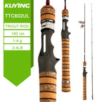 KUYING TETON  5'2" 6' 6'3" 6'4"6'2" 6'6"  Cane Spinning Rod &  Casting FUJI Carbon 1-4g 0.8-3g 2-10g M-Fast bfs