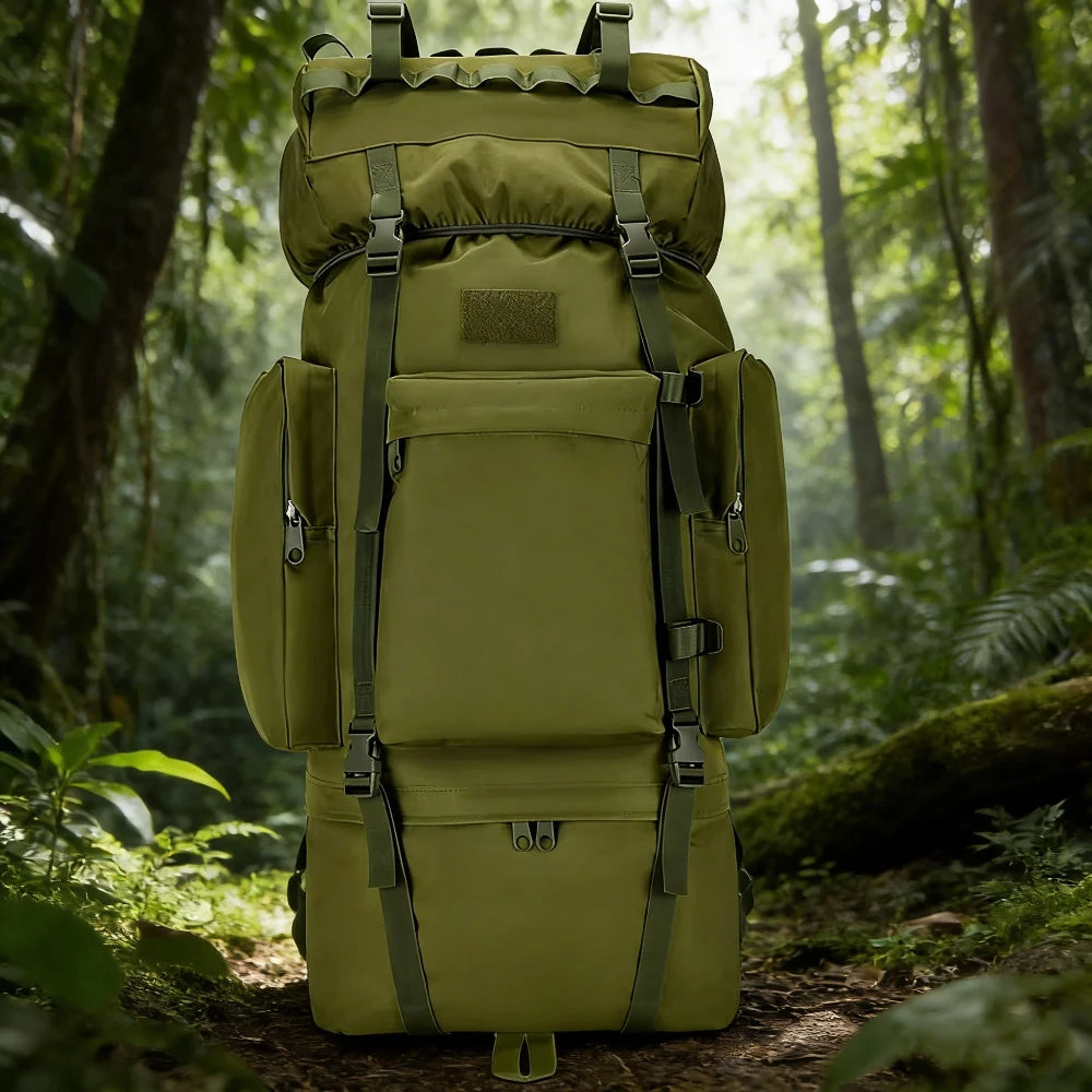 110L Large Capacity Outdoor Backpack Sports Travel  Frame Hiking Bag