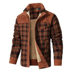 Men's Jackets Winter Windproof Warm 
Casual Bomber Coat Plaid Sherpa Lined Flannel Outdoor Classic  US Size