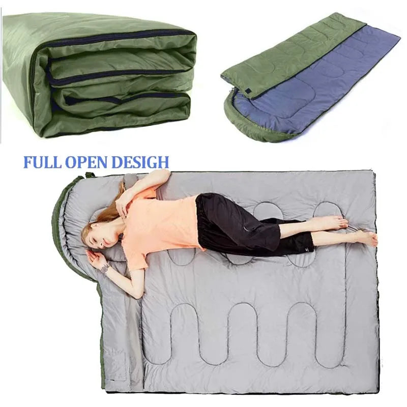 Camping Sleeping Bag Lightweight 4 Season Warm
Envelope Backpacking Outdoor Mummy Cotton Winter Sleeping Bag