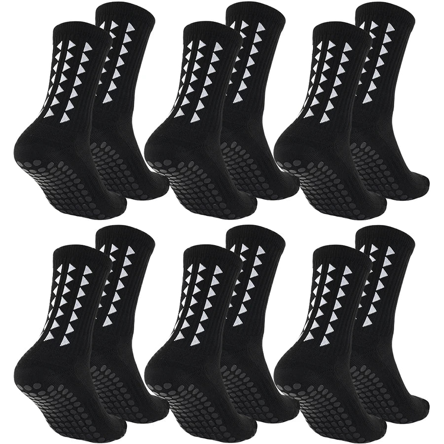 6 Pairs men / women football grip socks 
towel bottom , sport rugby, soccer