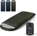 0 Degree XXL Winter Sleeping Bags for Adults Cold Weather,Camping Sleeping Bag for Kids with Compression Sack,4 Season Camping
