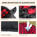 XXL Queen Size Two Person Flannel Sleeping Bag for Adults with 2 Pillows, 
Ideal for Camping and Outdoor Adventures