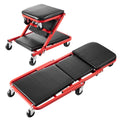 SucceBuy Foldable Z Garage Creeper.  Rolling , Folding,  
Mechanic Creeper Stool with 6 Wheels .
Tool Tray and  Padded Seat , For Garage ,Shop or Home