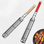 Barbecue Grill Stainless Steel Non-Stick Grill Basket with Handle 
BBQ, Roast Rack for Home Outdoor Picnic Kitchen Dining Tools