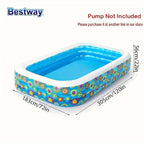 Bestway 54121/54120 Family Inflatable Pool,
 Rectangular Adult Family