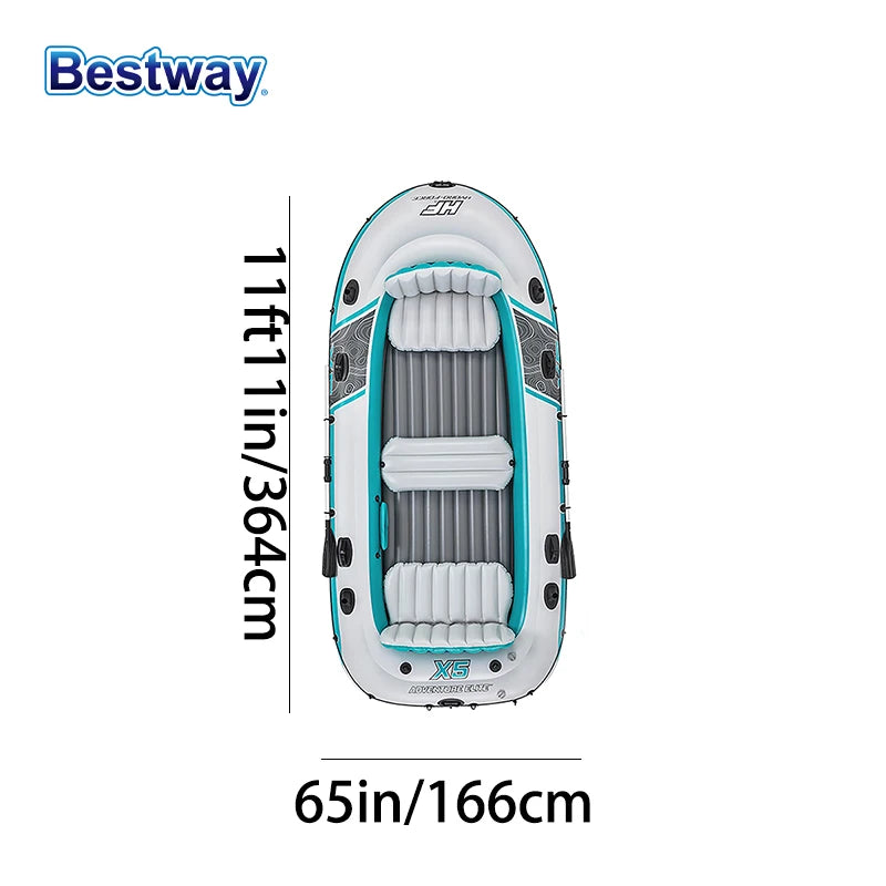 Bestway 65159 5 Person Inflatable Kayak - 
Durable PVC Material, Large Adventure Boat, Kit Format, Highly Buoyant and Stable