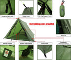 Ultralight 2-Person Trekking Pole Tent
for Backpacking, 
Waterproof A-Frame Hiking or Camping