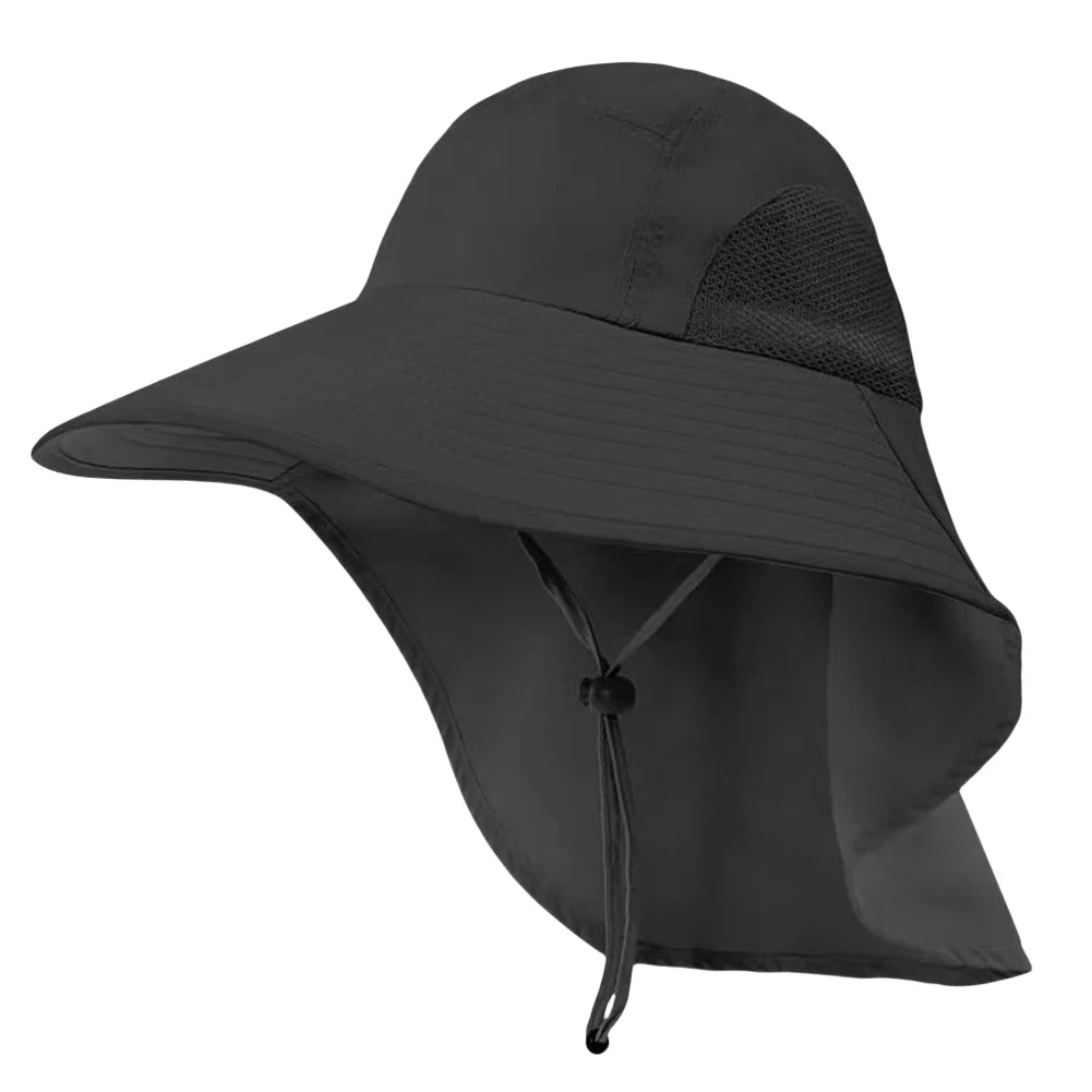 Summer 12CM Large Brim Sun Hat . 
Men Women Breathable Fishing Cap
Sun UV Protection Mesh Fisherman Hiking, Beach