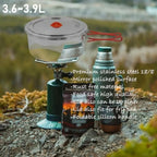 Portable 18/8 Stainless Steel Camping Cookware
 Set 11 Pcs Nesting Design Large City Pots and Pan with Kettle Compact for Picnics