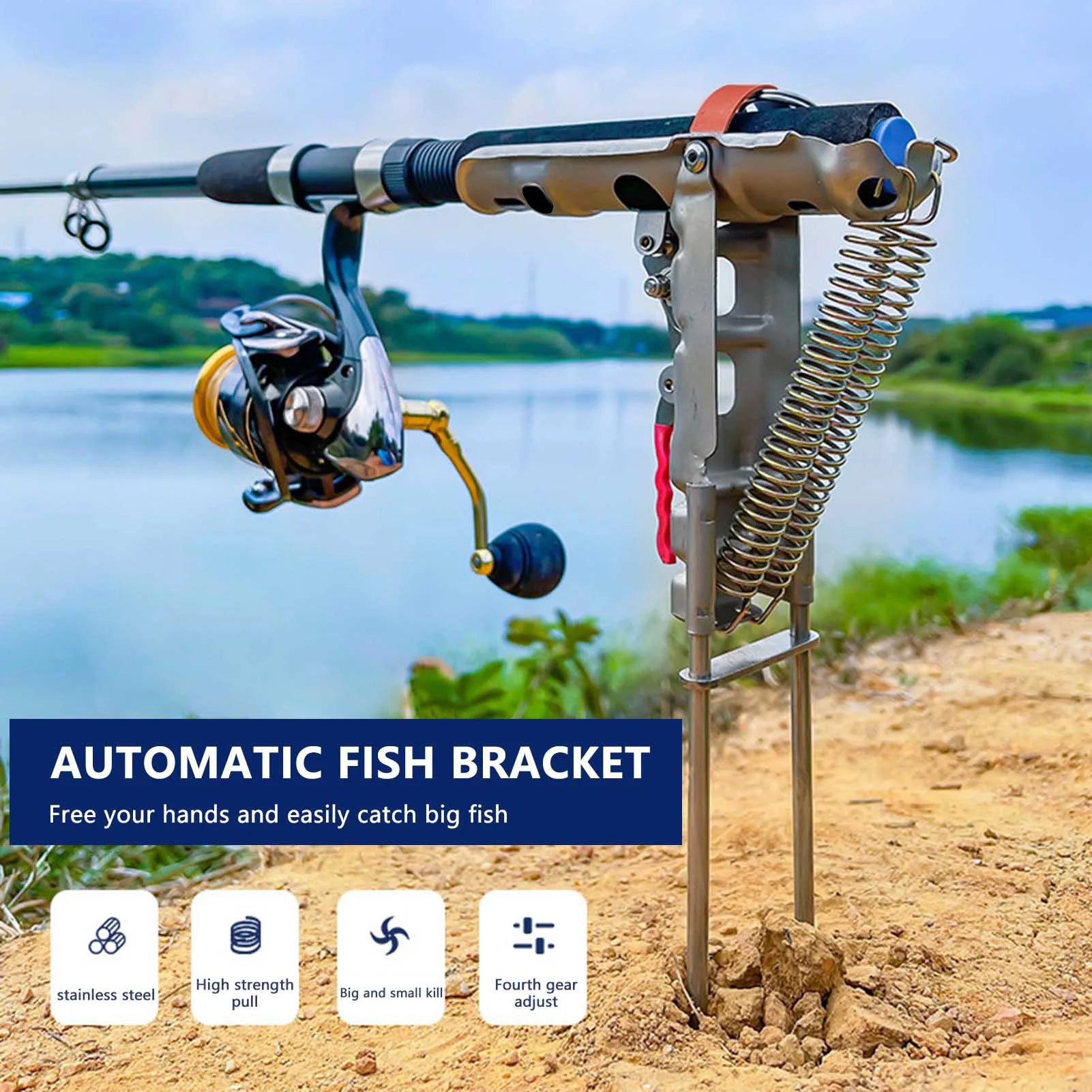1-5pcs Automatic Fishing Rod bracket holders 
Stainless Steel pole stand Support double spring rest Brackets 
Fishing Accessories