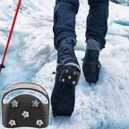 Snow Shoe Spikes Anti-Slip Stainless Steel Gripper Spike ice Cleats Snow Grips Reflective Climbing Crampons