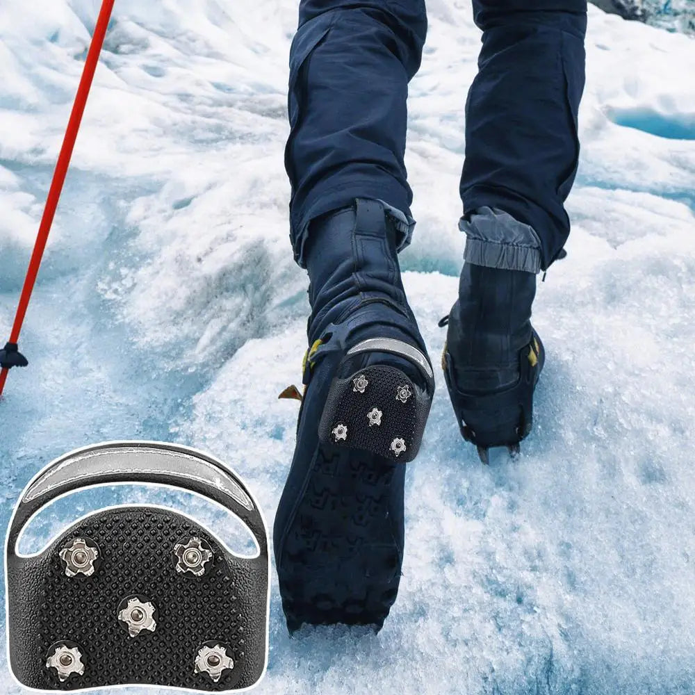 Snow Shoe Spikes Anti-Slip Stainless Steel Gripper Spike ice Cleats Snow Grips Reflective Climbing Crampons