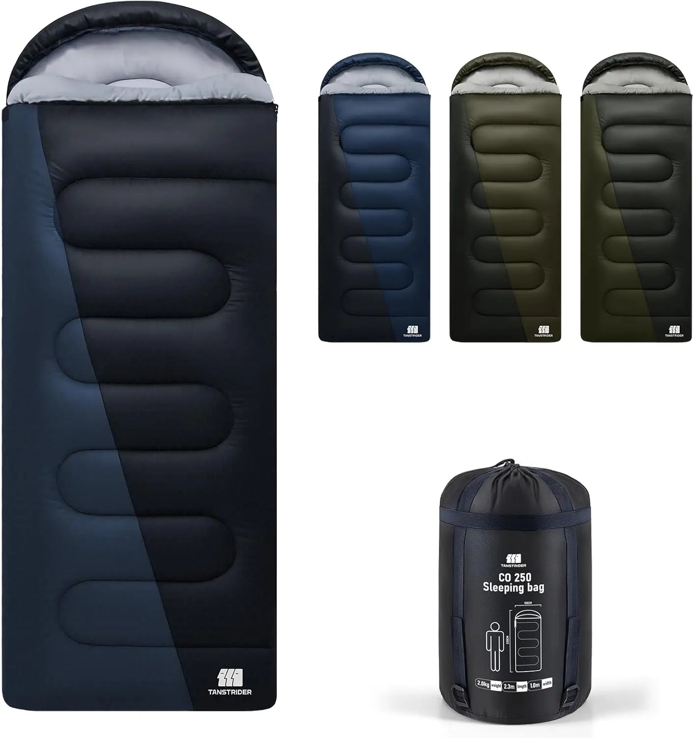 0 Degree XXL Winter Sleeping Bags for Adults Cold Weather,Camping Sleeping Bag for Kids with Compression Sack,4 Season Camping