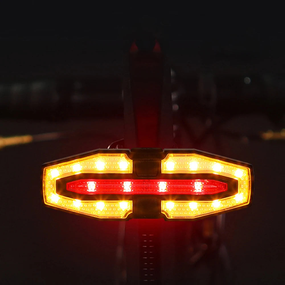 Rechargeable Bicycle Rear Light with Turn Signals .
Warning Bike Lights 
Wireless Remote Control           Bike Rear Light for Night Riding