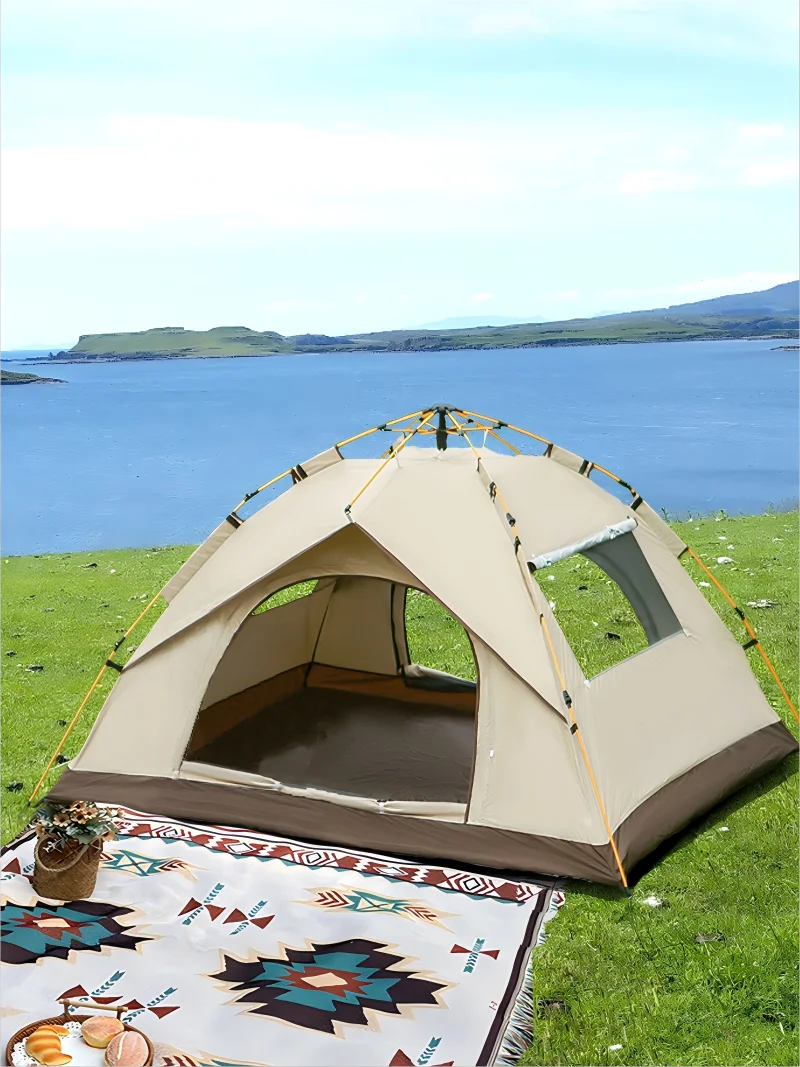 Outdoor shelter Sunshade 
Travel Camping Tent,
4 person waterproof mountaineering