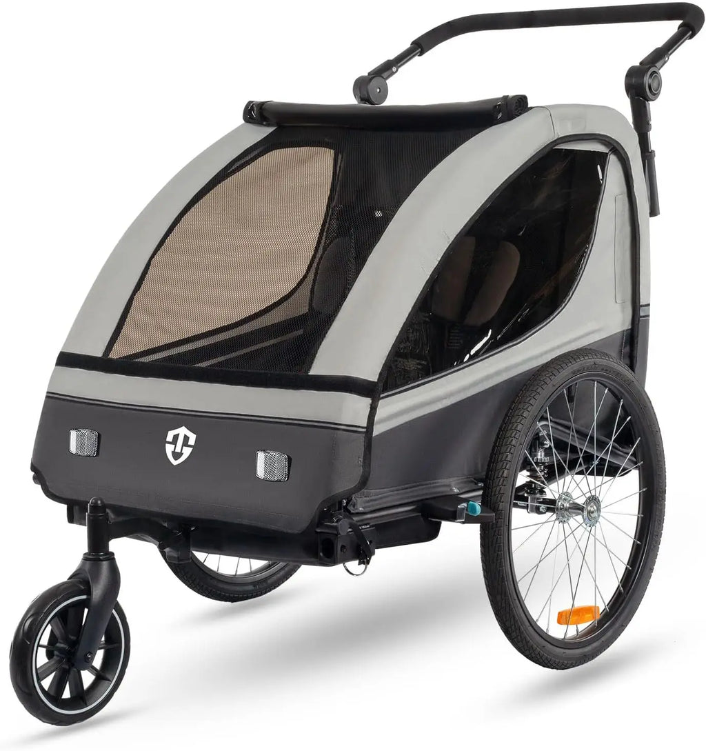 Suspension Bike Trailer & Stroller 2 in 1 Double Seat 
for Toddlers, Kids, Child Bicycle Carrier Jogger